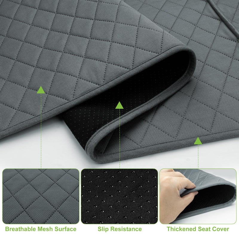 Triforde Golf Cart Seat Covers with Golf Towel , Golf Club Car seat Cover with 4 Side Pockets,100% Cotton Surface, Warm &Comfortable,Universal Fits for EZGO, Yamaha, Club Car and More 2 Person Seats (Grey) - Image 3